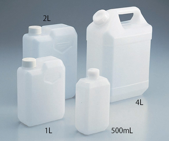 7-2217-01 角型瓶（フラット型） 500ml SCC （純水洗浄処理済み）