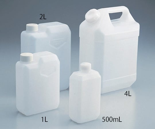 7-2217-03 角型瓶（フラット型） 2L SCC （純水洗浄処理済み）