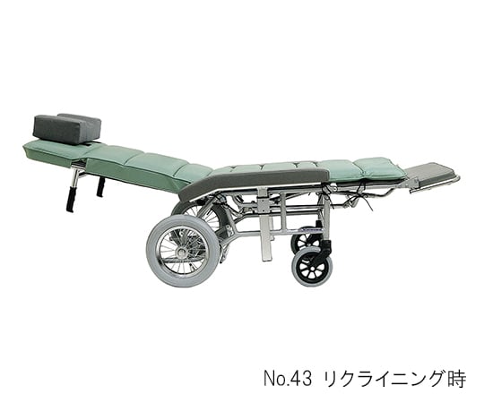 7-2300-02 フルリクライニング車いす（アルミ製） （ビニールレザー座面） RR60N No.43