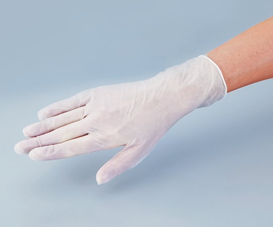 7-2396-02 ケアプラスチック手袋 パウダーフリー M （100枚入）