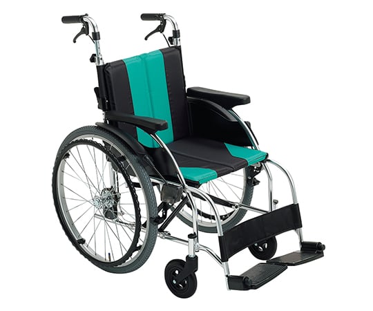 7-2403-02 車椅子（アップライト） エメラルド 自走式 UR-1（エメラルド）