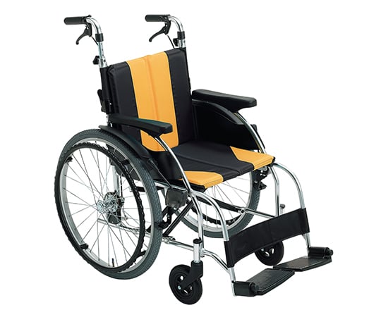 7-2403-03 車椅子（アップライト） イエロー 自走式 UR-1（イエロー）