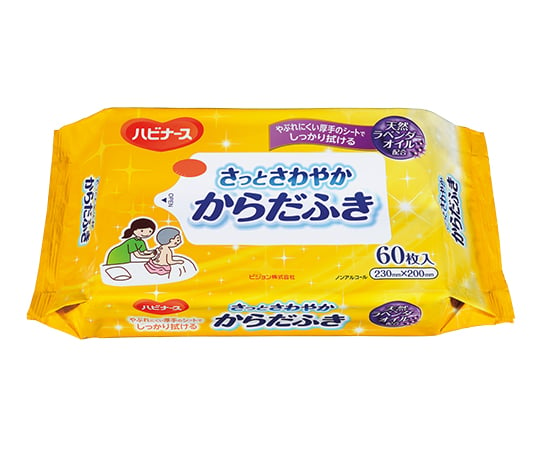 7-2407-01 さっとさわやかからだふき （ハビナース） 60枚入 669200BB