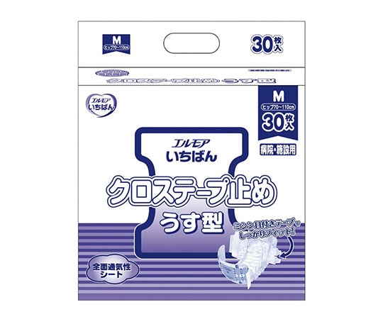 カミ商事7-2576-12　いちばんクロステープ止め　うす型　M　30枚入