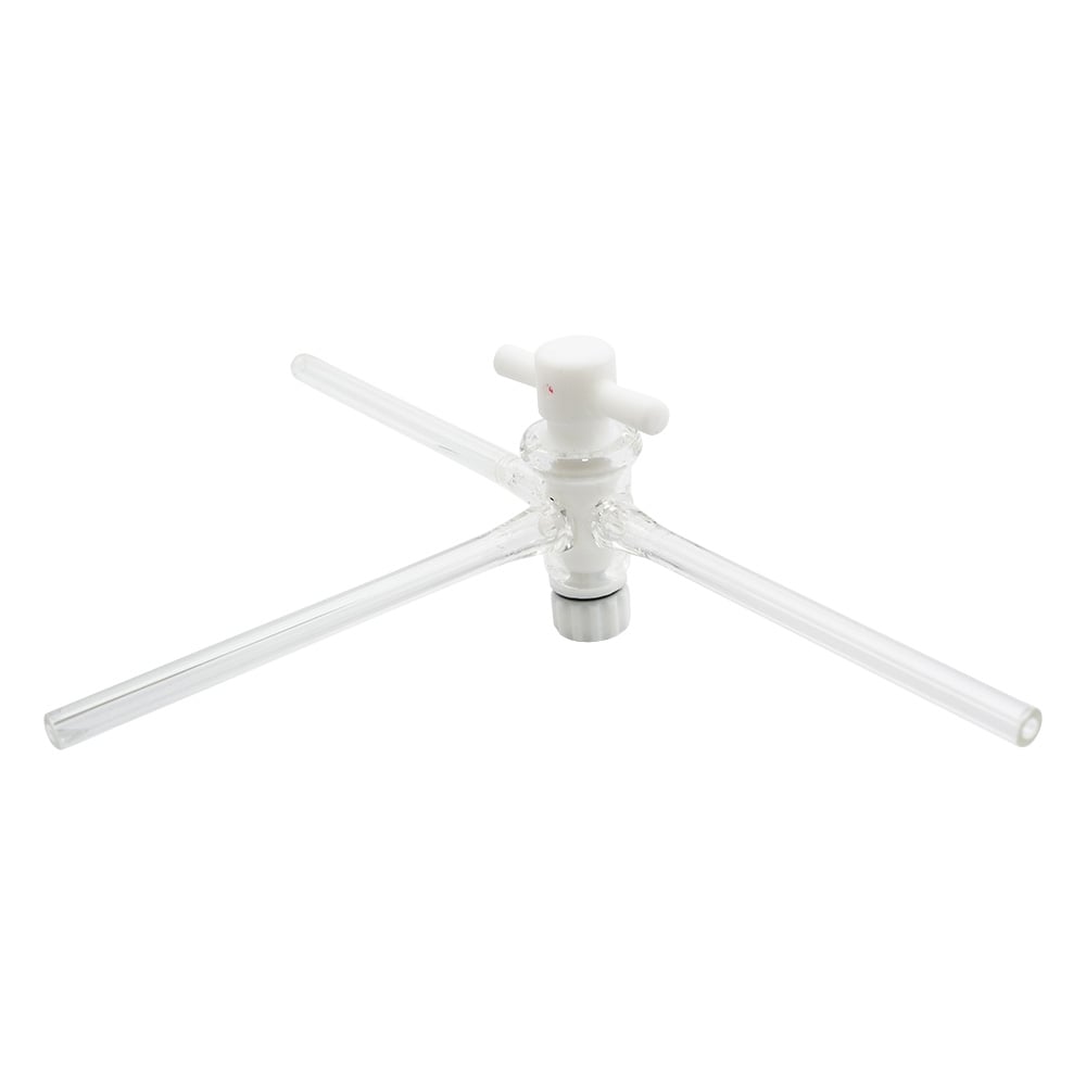 プラグ付三方コック（パイレックス（R）硝子管）　3.5×6