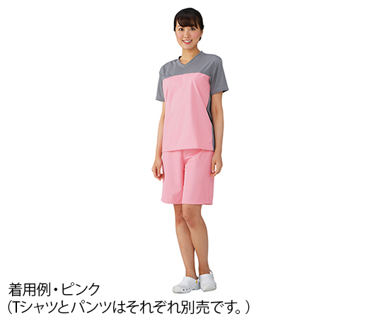 7-3098-07 入浴介護Tシャツ (男女兼用) ブルー M 403340-10