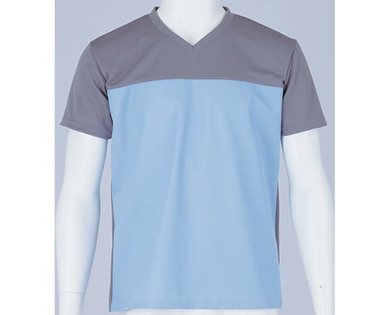 入浴介護Tシャツ （男女兼用） ブルー M 403340-10