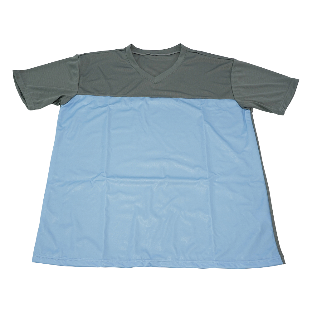 入浴介護Tシャツ （男女兼用） ブルー LL 403340-10