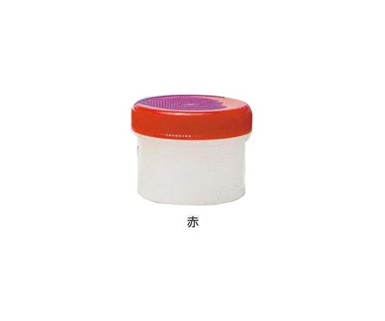増量丸底プラツボ　未滅菌　60mL　赤　50個入