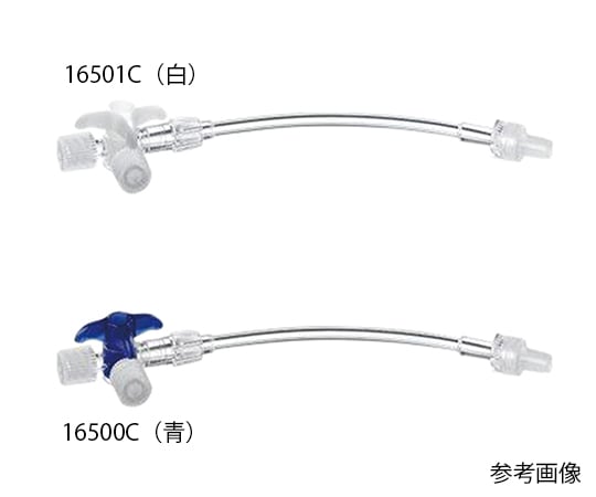 7-3488-07 ディスコフィックスC 三方活栓 青 3バー 360° 延長チューブ500mm 1箱(50個入) 16540C