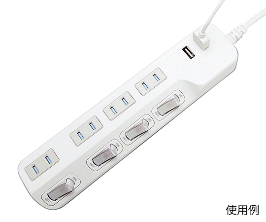 7-3803-01 USB付き節電タップ M4214