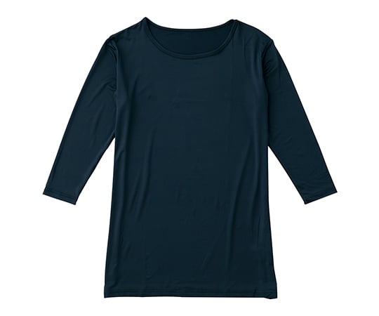 7-4203-01 7分袖インナーTシャツ (男女兼用) ブラック SS WH90029-019