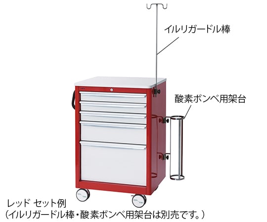 7-4521-01 救急カート レッド AM930-R