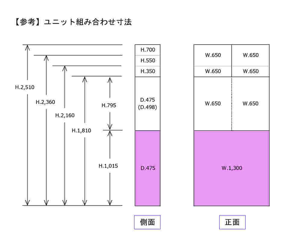 アルティア下段デスクユニット 1300×475×1015mm NR-D1300-