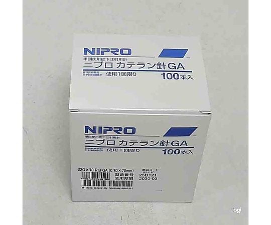 7-4679-08 カテラン針 22G 70mm RB 1箱（100本入） 02-010 【AXEL