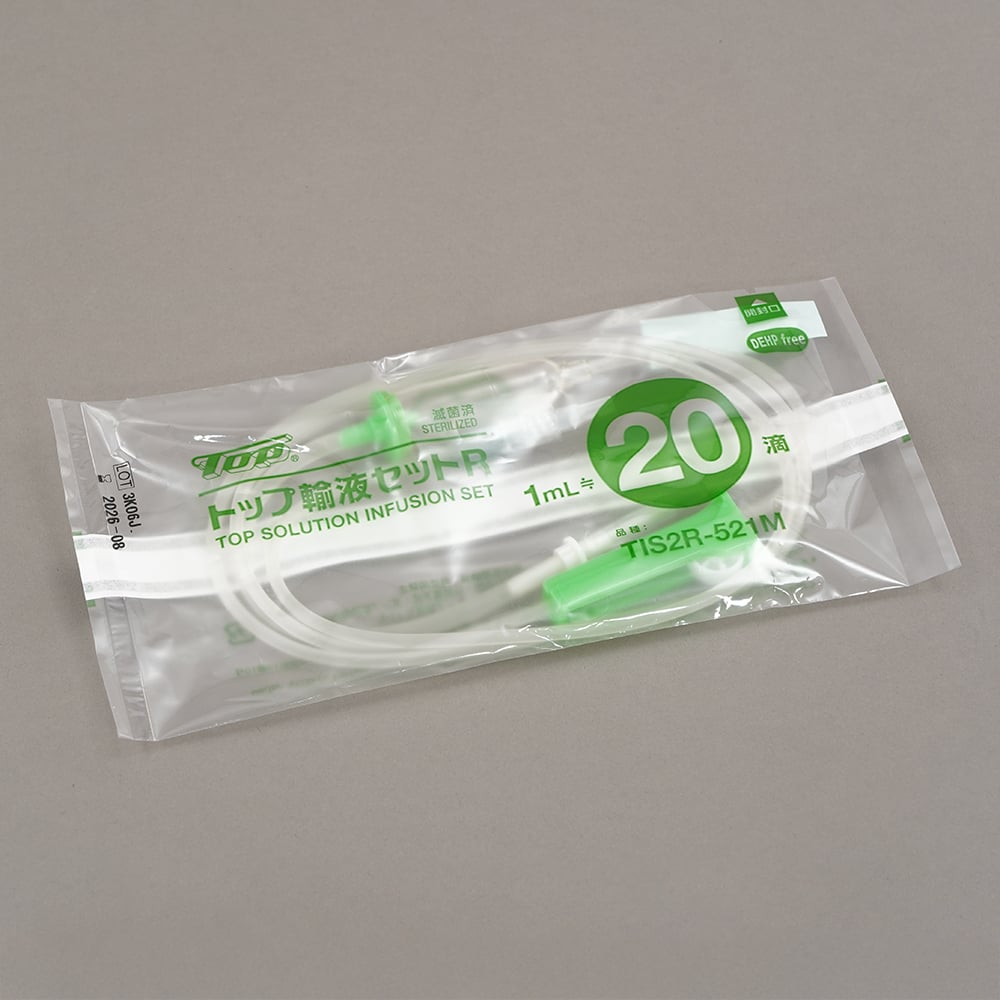 7-4734-12 トップ輸液セットR 20滴/分 1箱（100本入） TIS2R-521M