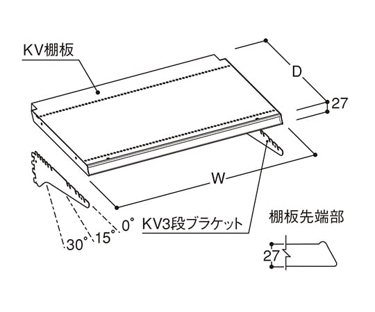 7-4814-02 KVストック棚板セット 900×300mm S77657