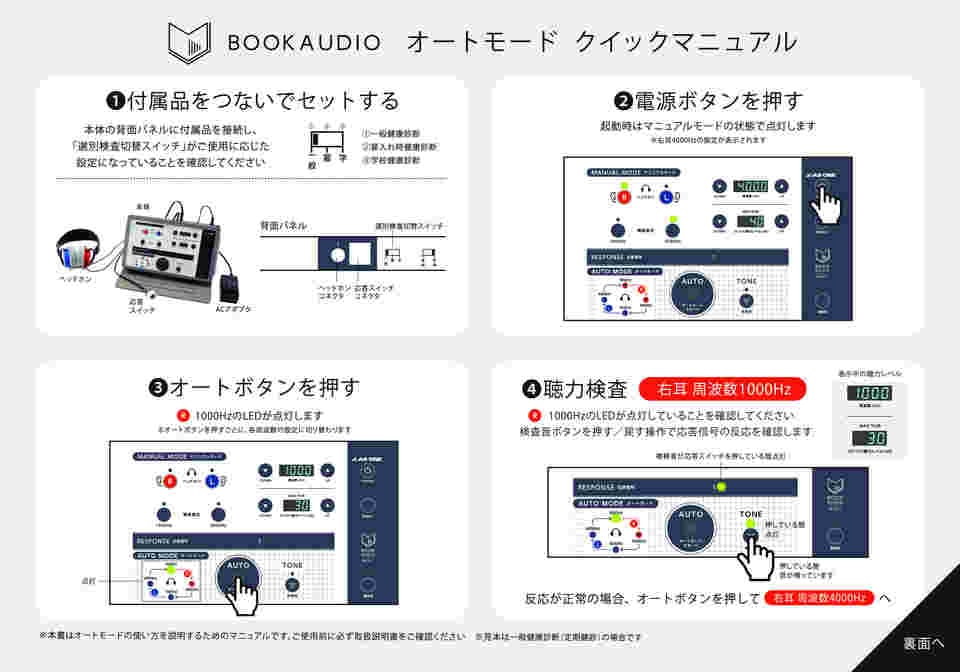 7-4911-11 オージオメータ（BOOK AUDIO）本体（1人用・JQA検査