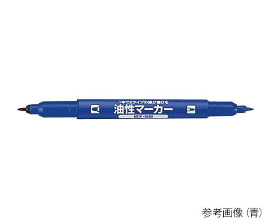 まとめ）コクヨ 再生樹脂油性マーカーツイン太字+細字 青 PM-42NB 1