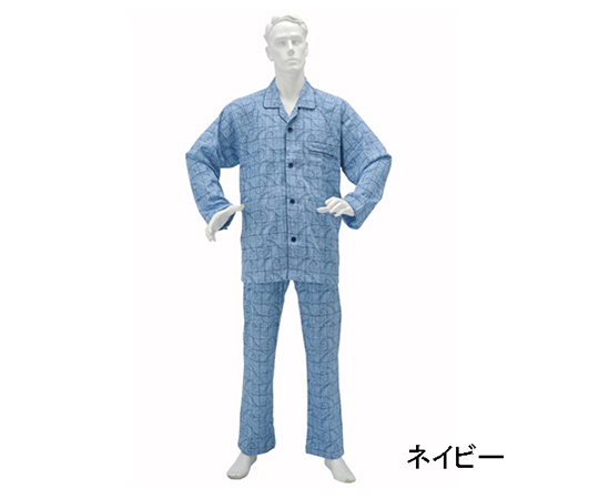 楽らくパジャマ柄タイプ（スムース）　紳士用　ネイビー　LL