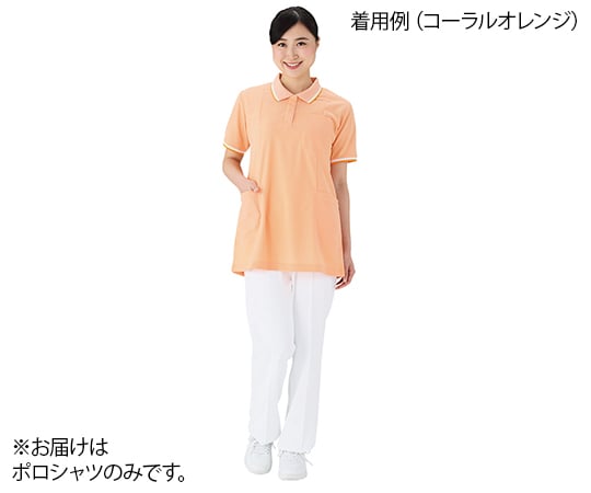7-6605-02 半袖ロングポロシャツ レディース オレンジ M WH90338