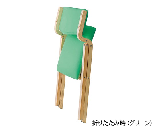 7-6657-01　木製折りたたみチェア　ピンク KOI-11 V