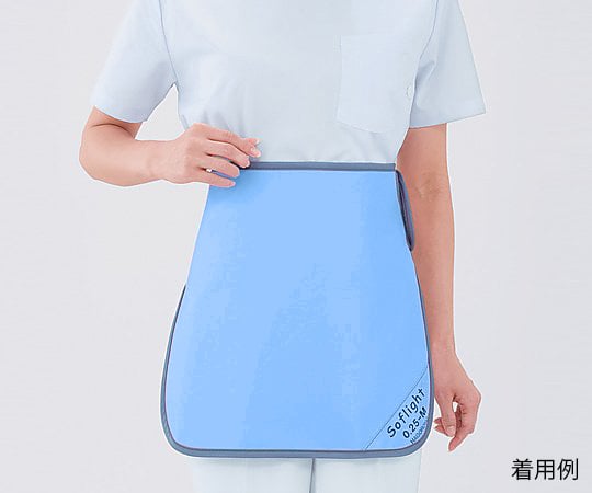 【医療機器クラス1】マエダ/HAGOROMO7-6674-01　放射線防護用生殖腺防護具（ワイドマジックベルト式スカート）　ブルー　S SLSM-25
