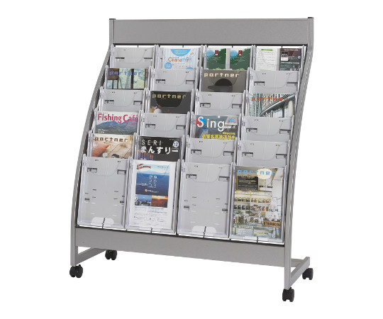 パンフレットスタンド　4列6段　ホワイト