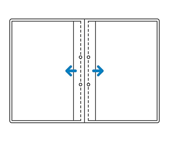 7-6769-01 クリヤーブック サイドスロー（固定式・2穴とじ） 305×235×3 ﾗ-CFT100T