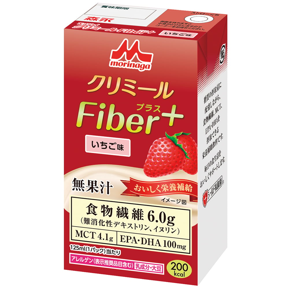 7-6771-02 エンジョイクリミール Fiber+（栄養補助食品） いちご味 1箱（24パック入）