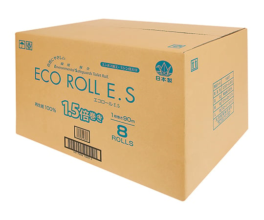 7-6919-51 トイレットペーパー ECO ROLL E.S 8ロール×12パック入 ES90