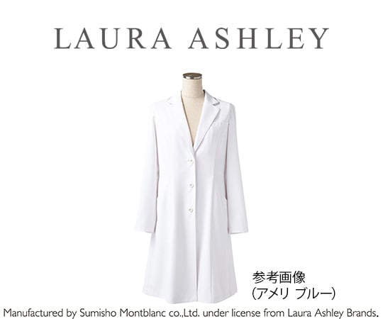 レディースドクターコート　ローラ アシュレイ　ホワイト/アメリ ブルー　LL