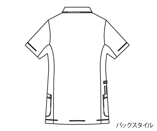 7-7263-01 動体裁断シリーズ レディスジャケット（半袖） ホワイト×プラム S 980-15