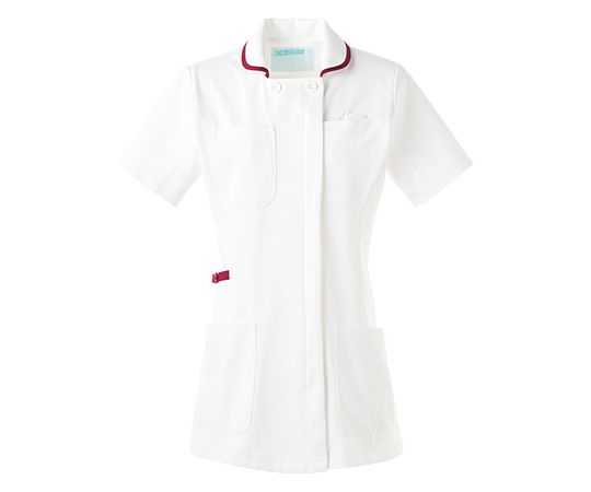 動体裁断シリーズ　レディスジャケット（半袖）　ホワイト×プラム　M