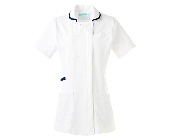 動体裁断シリーズ　レディスジャケット（半袖）　ホワイト×ネイビー　S