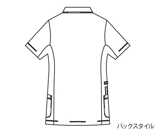 7-7267-01 動体裁断シリーズ レディスジャケット（半袖） プラム×グレー S 980-45