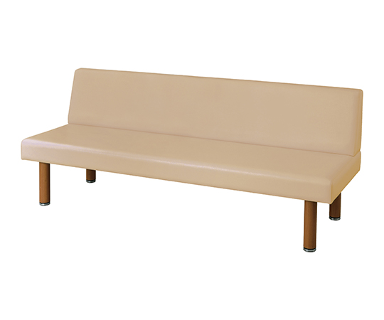 ロビーベンチ（背付き・木目調）　アイボリー