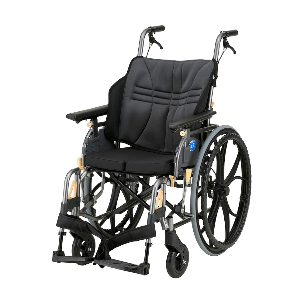 7-7848-01 車椅子（座王X）ドラム式介助ブレーキ・タックルブレーキ付き NA-X521W