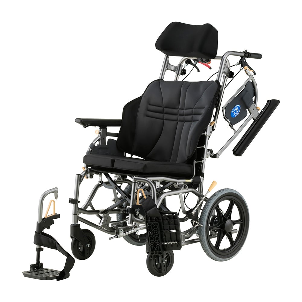 7-7852-01 ティルト介助式車椅子（座王X）ドラム式介助ブレーキ・タックルブレーキ付き NAH-XF5
