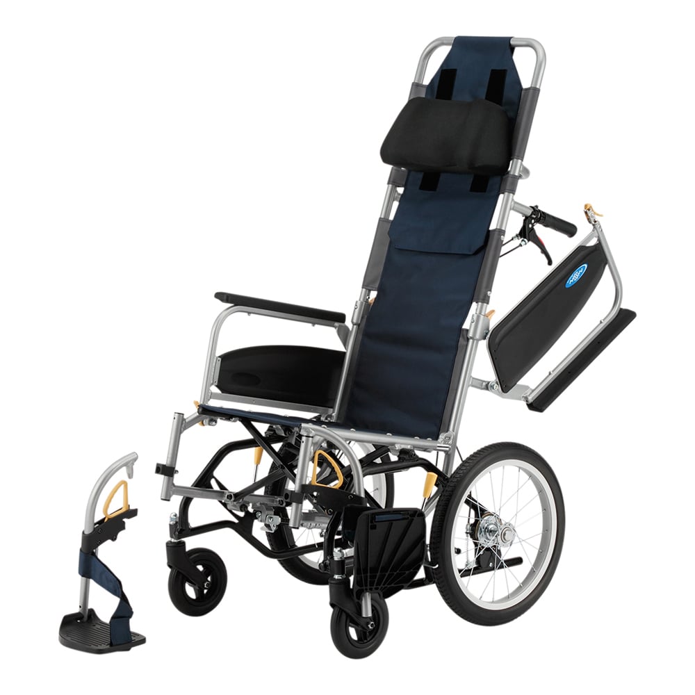 7-7888-01 介助用ティルト式車椅子 バンド式介助ブレーキ・タックルブレーキ付き 590×1050×1280mm NEO-10aW