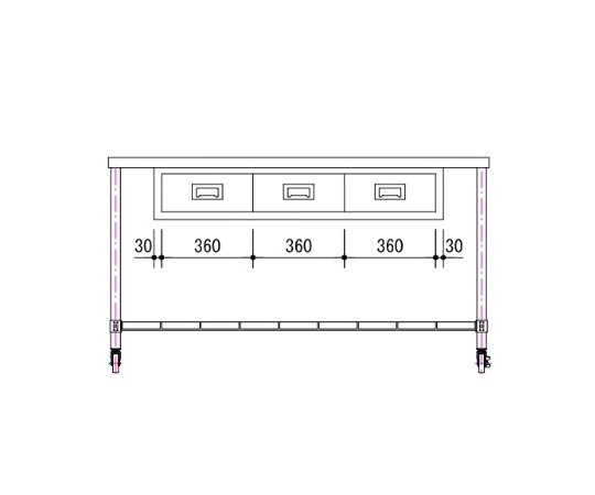 7-7971-03 作業台（引出し付） 片面式 1500×600×850 1560CD 【AXEL