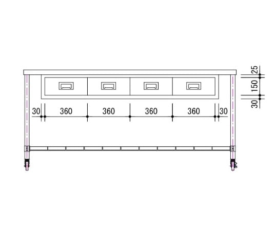 作業台（引出し付）　片面式　1800×600×850