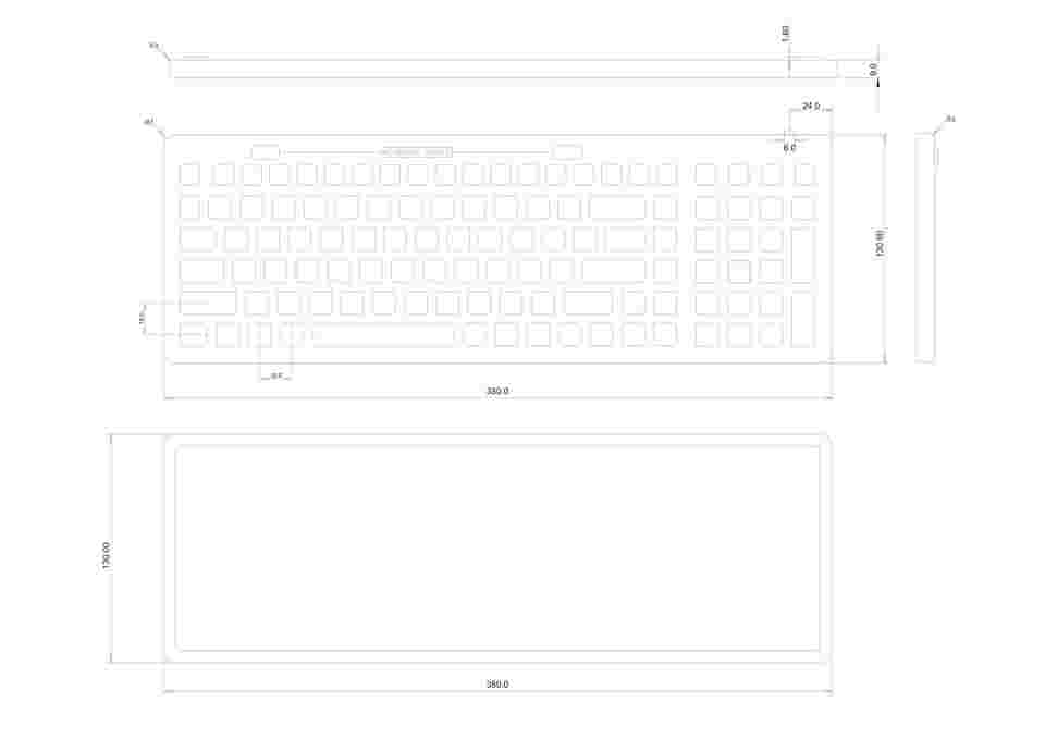 7-8415-01 有線キーボード 抗菌仕様 Key-WD 【AXEL】 アズワン