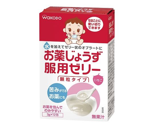 【軽減税率適用】アサヒグループ食品7-8640-02　お薬じょうず服用ゼリー　顆粒タイプ　いちご