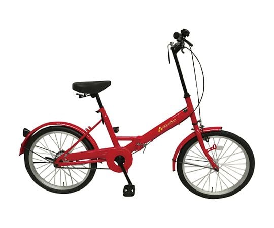 【簡易組立必要】美和商事7-8722-05　折りたたみ自転車（リズム20）　レッド RH200BKND-RED