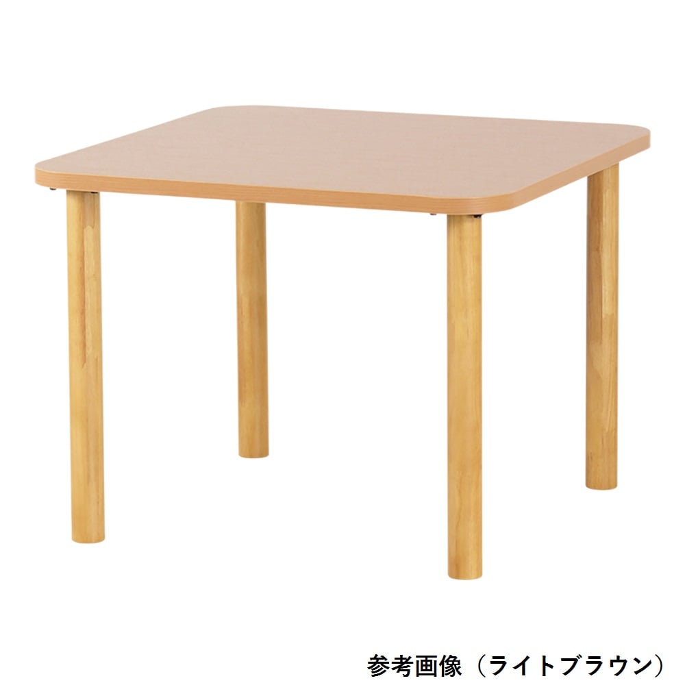 7-9095-02 メラミンテーブル（抗ウイルスメラミン天板テーブル）正方形2人掛け ダークブラウン TM4-K9090 BR
