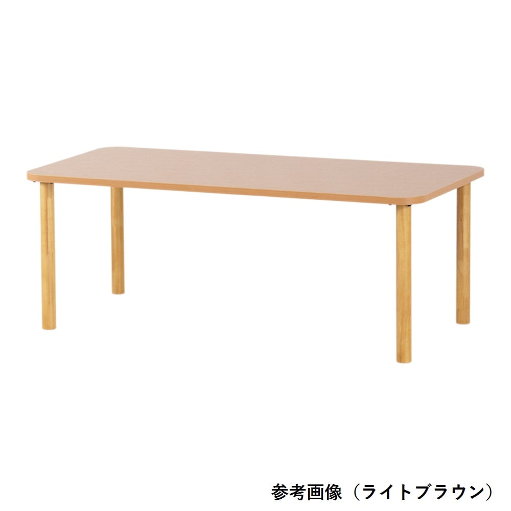 メラミンテーブル ブラウン 長方形 6人掛けワイド A脚（木製脚・継脚）