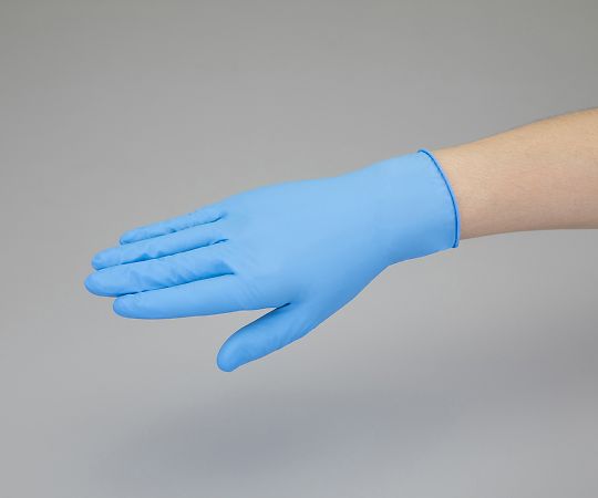 【食品衛生法適合】エステー7-9233-02　ニトリル使いきり手袋　粉つき　モデルローブ　ブルー　S No.981 S
