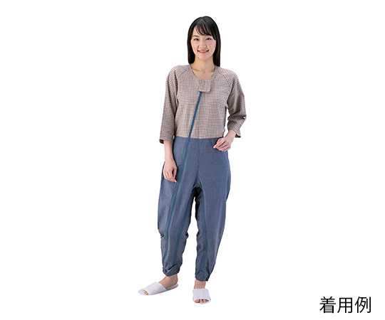 つなぎねまき　ビンテージツイル　WファスナーII型ホックカバー付　千鳥ブルー　M