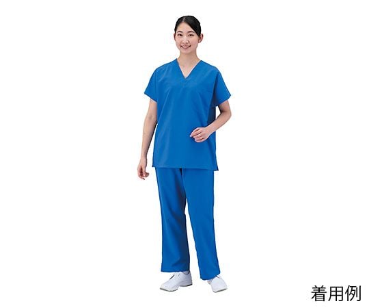 手術衣（男女兼用スクラブ） ブルー S 136-91 S